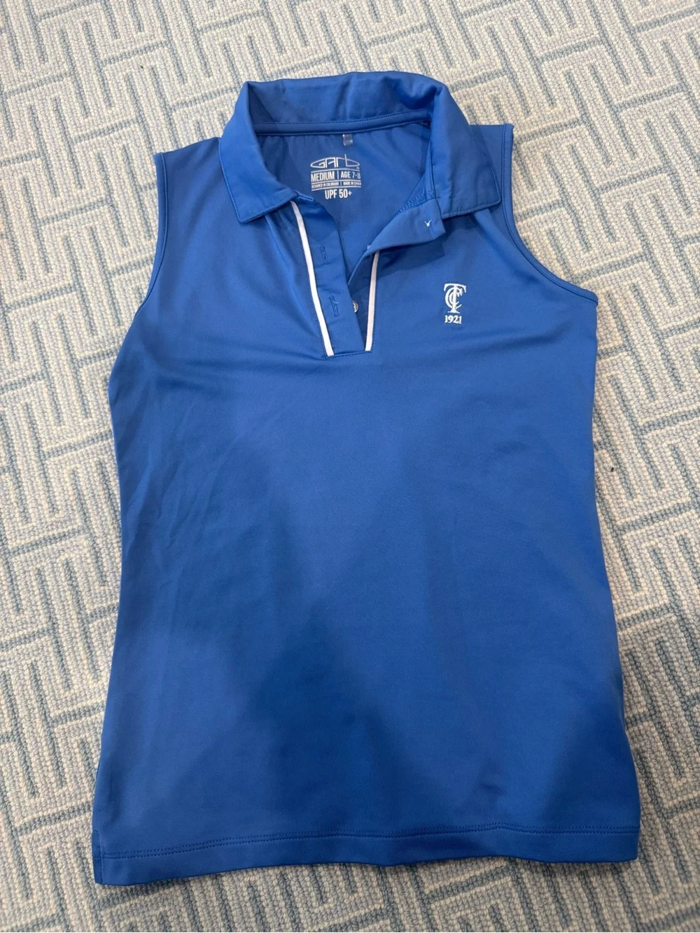Garb Blue Polo golf Shirt with White Trim